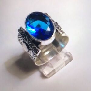 Blue Topaz 925 Sterling Silver Ring